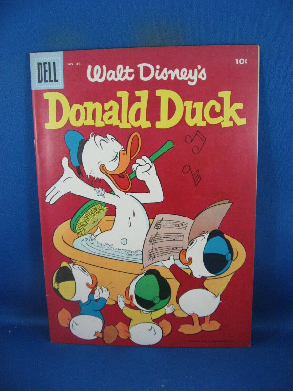 Donald Duck #45 (1956), raw comic book in VF condition — front cover