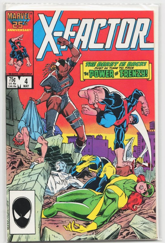 X-Factor #4 (Marvel Comics, 1986), raw, ungraded comic book — front cover