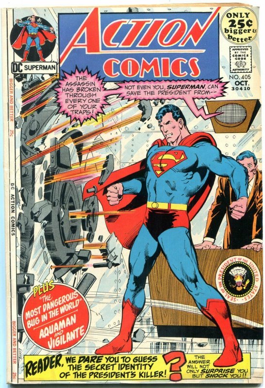 Action Comics #405 (DC Comics, 1971), raw comic book in VG condition — front cover