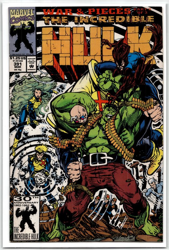 The Incredible Hulk #391 (Marvel Comics, 1992), raw, ungraded comic book — front cover