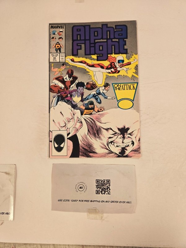 Alpha Flight #48 (Marvel Comics), raw comic book in NM condition — front cover