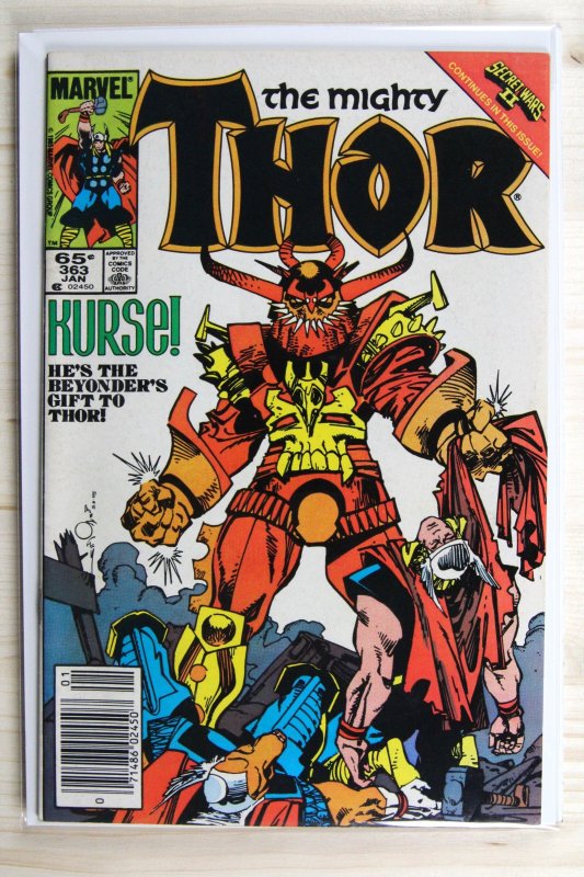 Thor #363 (Marvel Comics, 1986), raw comic book in VF 8.0 condition — front cover