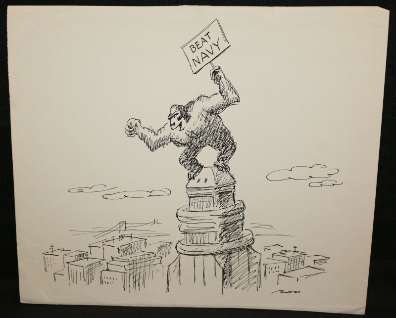 King Kong "Beat Navy" Gag - Signed art by Al Ross, raw, ungraded comic book — front cover