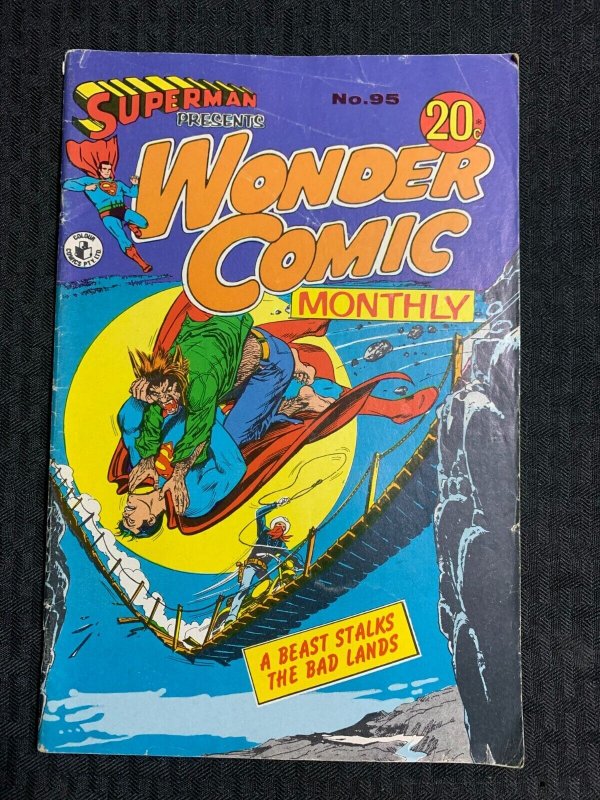 Vintage Superman Presents Wonder Comic Monthly #95, raw comic book in VG 4.0 condition — front cover