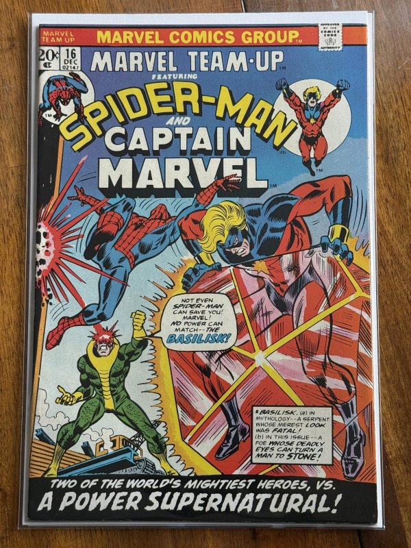 Marvel Team-Up #16 (Marvel Comics, 1973), raw comic book in VF 8.0 condition — front cover