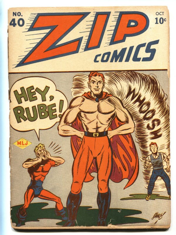 ZIP #40 (MLJ Magazines, 1943), raw, ungraded comic book — front cover