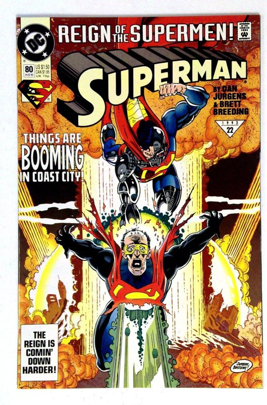 Superman #80 (DC Comics, 1993), raw comic book in NM- condition — front cover