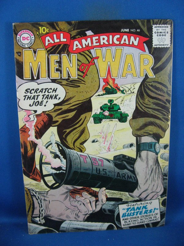 All American Men of War #46 (DC Comics, 1957), raw comic book in VF- condition — front cover