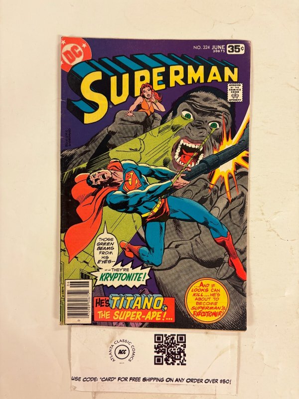 Superman #324 (DC Comics), raw comic book in FN condition — front cover
