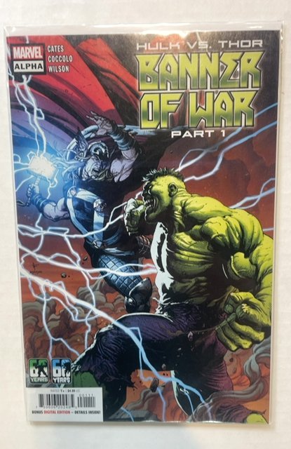 Hulk vs. Thor: Banner of War Alpha (2022) (2022), raw, ungraded comic book — front cover