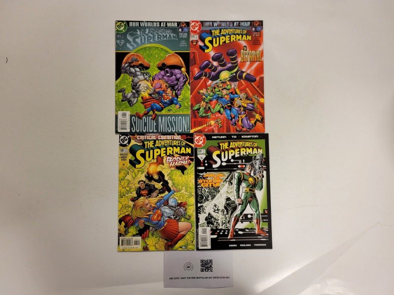 4 Superman DC Comic Books #580 589 593 595 61 TJ18, raw, ungraded comic book — front cover