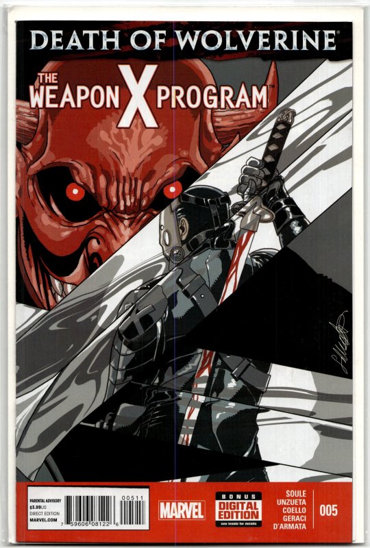 Death of Wolverine: The Weapon X Program #5 (Marvel Comics, 2015), raw, ungraded comic book — front cover