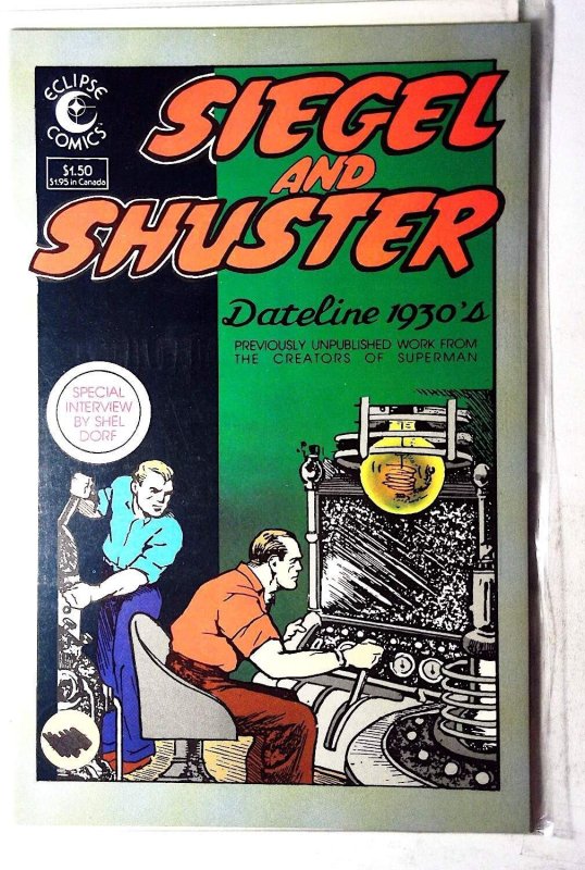 Siegel and Shuster Dateline 1930's #1 (Eclipse Comics), raw, ungraded comic book — front cover