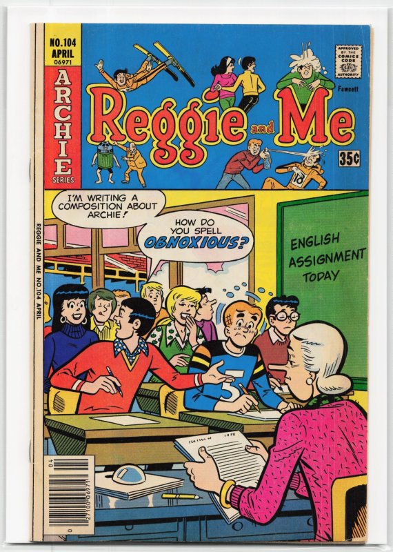 Reggie and Me #104 (Archie Comics, 1978), raw, ungraded comic book — front cover