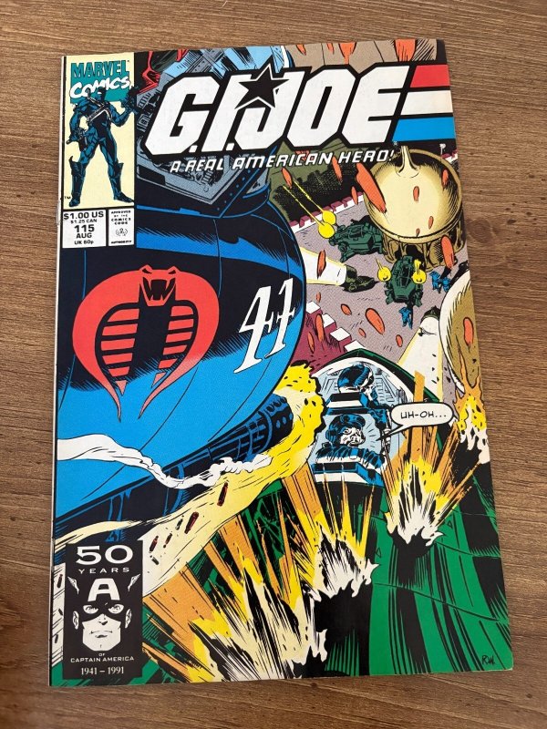 G.I. Joe #115 (Marvel Comics), raw comic book in NM condition — front cover