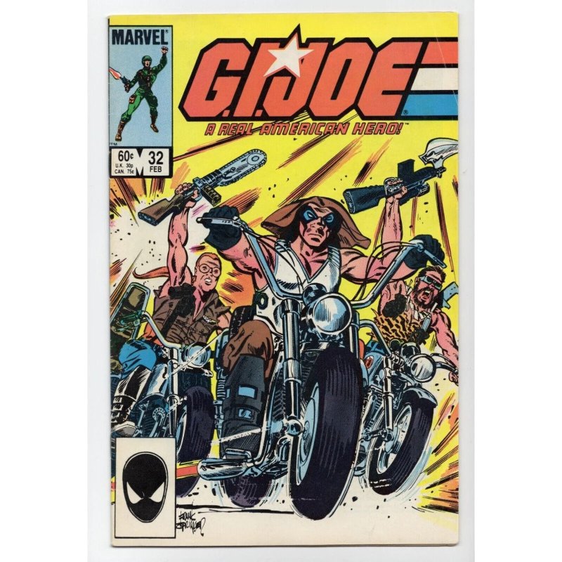 GI Joe #32 (Marvel Comics, 1985), raw comic book in FN+ 6.5 condition — front cover