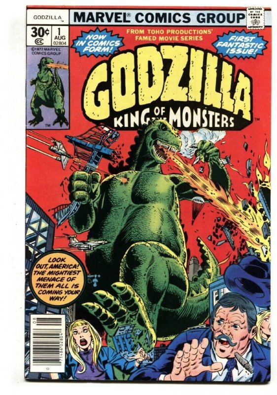 Godzilla #1 (Marvel Comics, 1977), raw comic book in NM- condition — front cover