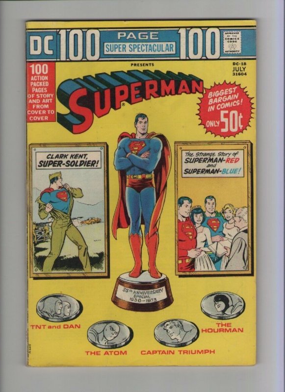 DC 100 Page Super Spectacular #18 (DC Comics, 1973), raw comic book in 7.0 condition — front cover