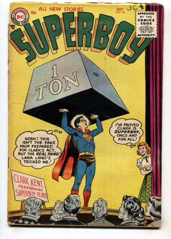 Superboy #44 (DC Comics), raw, ungraded comic book — front cover