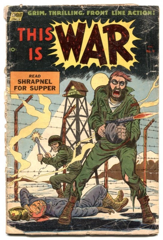 This Is War #9 (1953), raw comic book in FR condition — front cover