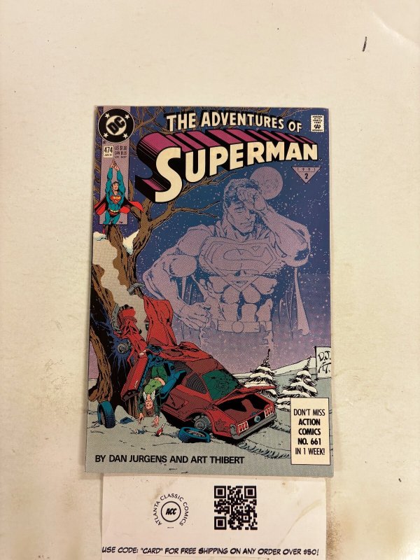 Adventures of Superman #474 (DC Comics, 1991), raw comic book in NM condition — front cover