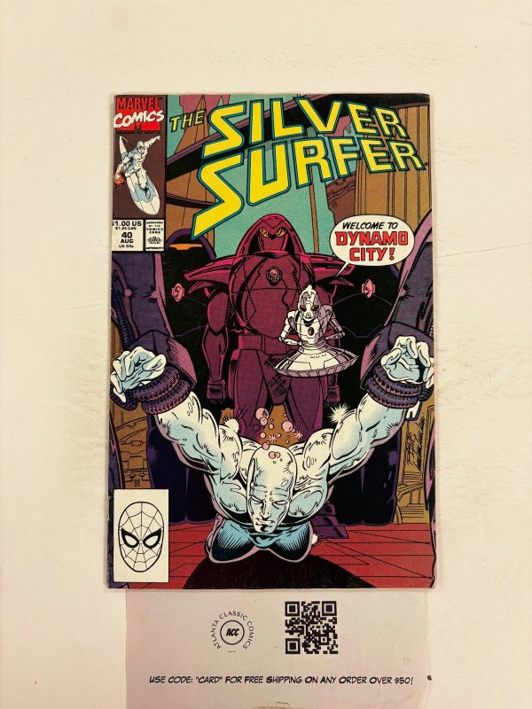 Silver Surfer #40 (Marvel Comics), raw comic book in NM condition — front cover
