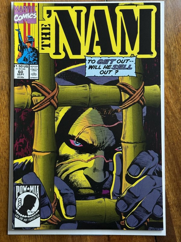 The 'Nam #60 (Marvel Comics, 1991), raw comic book in VF+ 8.5 condition — front cover