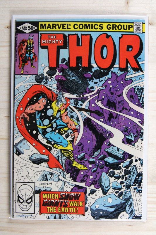 Thor #308 (Marvel Comics, 1981), raw comic book in VF- 7.5 condition — front cover