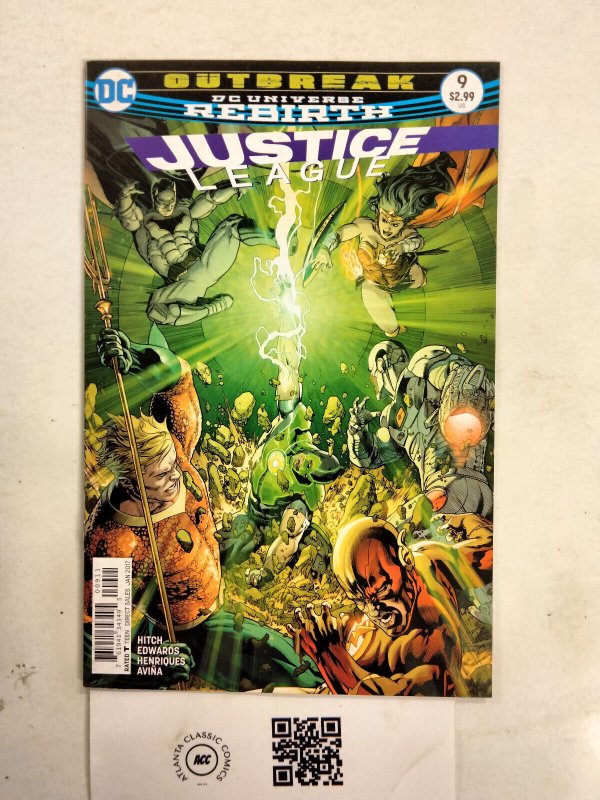 Justice League #9 (DC Comics, 2018), raw comic book in NM condition — front cover