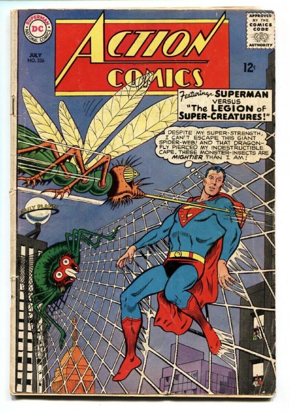Action Comics #326 (DC Comics, 1965), raw comic book in VG- condition — front cover