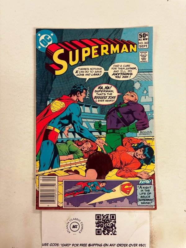 Superman #363 (DC Comics), raw comic book in FN condition — front cover