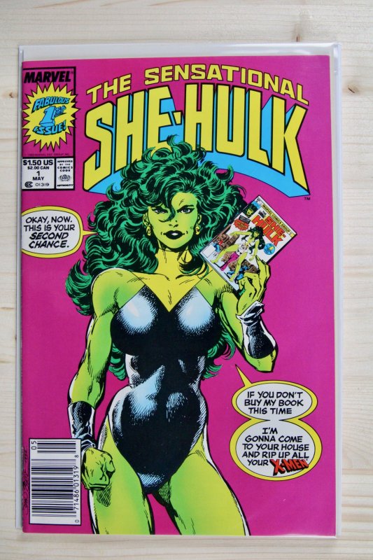 The Sensational She-Hulk #1 (Marvel Comics, 1989), raw comic book in NM 9.4 condition — front cover