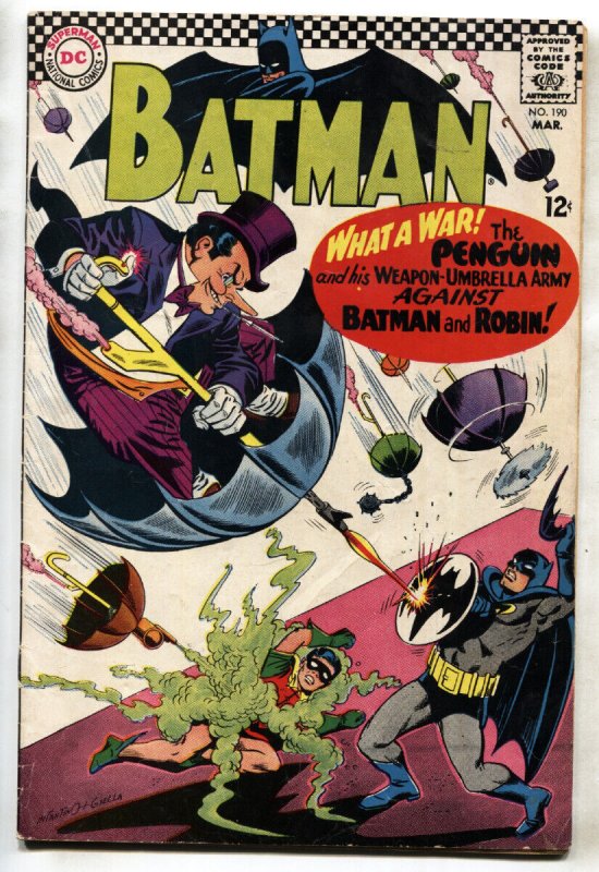 Batman #190 (DC Comics), raw comic book in VG- condition — front cover