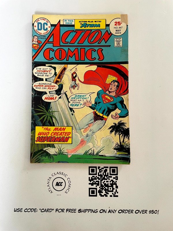 Action Comics #447 (DC Comics, 1975), raw comic book in VG condition — front cover