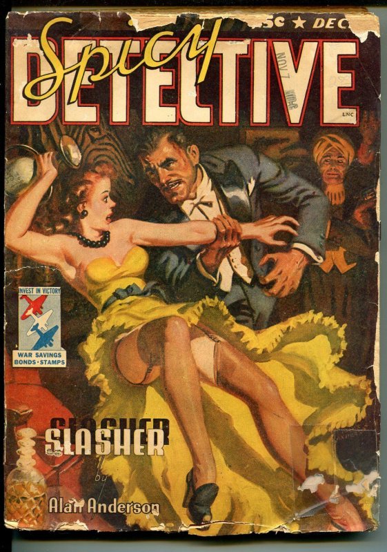 Spicy Detective 12/1942-Bellem Pulp Story-Hot Babe Cover-Sally THE SLEUTH-good, raw, ungraded comic book — front cover
