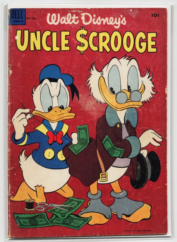 Uncle Scrooge #4 (Dell Comics, 1953), raw, ungraded comic book — front cover