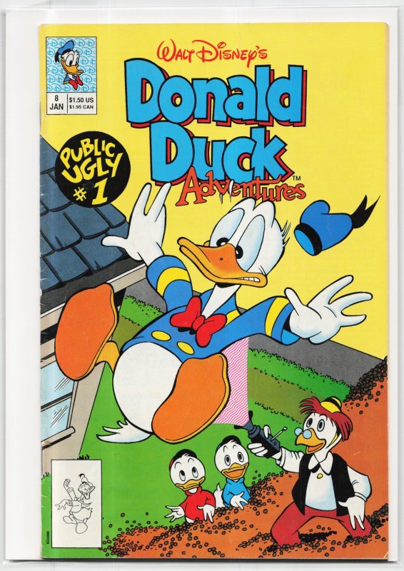 Donald Duck Adventures #8 (Disney Comics, 1991), raw, ungraded comic book — front cover