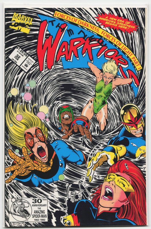 The New Warriors #32 (Marvel Comics, 1993), raw, ungraded comic book — front cover