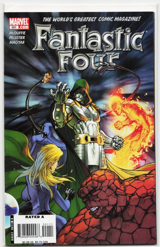Fantastic Four #551 (Marvel Comics, 2008), raw, ungraded comic book — front cover