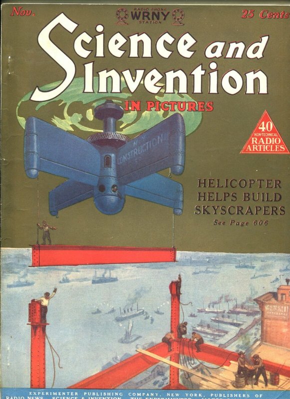 Science and Invention November 1925- Helicopter Cover, raw, ungraded comic book — front cover