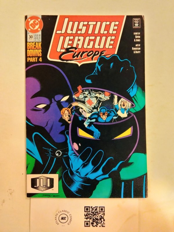 Justice League Europe #30 (DC Comics), raw comic book in NM condition — front cover