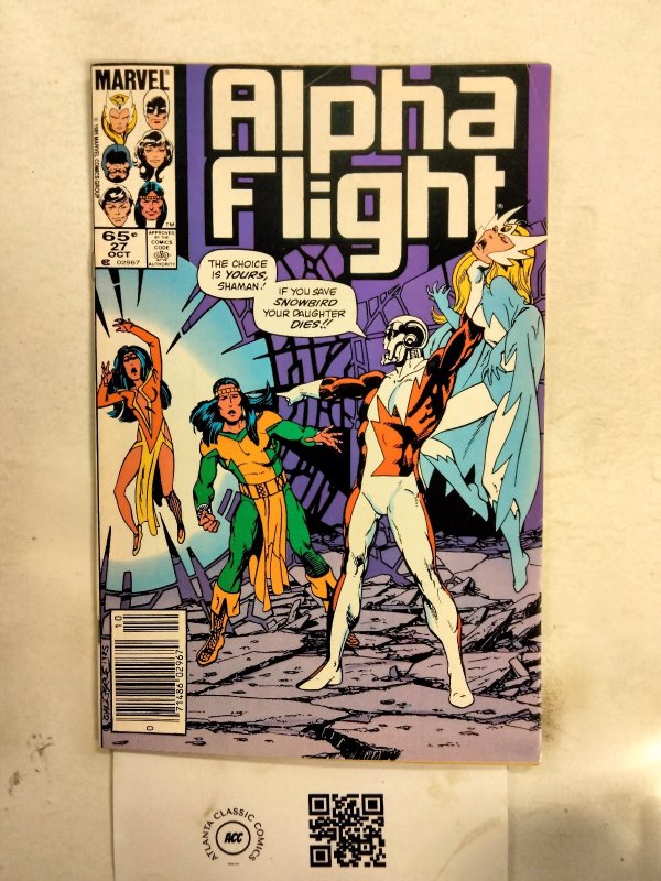 Alpha Flight #27 (Marvel Comics), raw comic book in VF condition — front cover