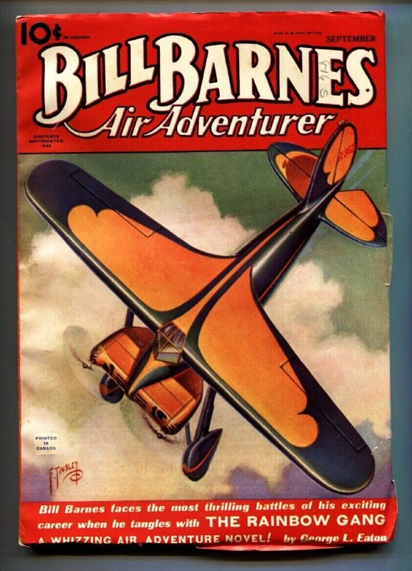Pulp: Bill Barnes AIR Adventurer Sep 1935-Pulp Magazine-Canadian Variant-Hig... (1935), raw, ungraded comic book — front cover