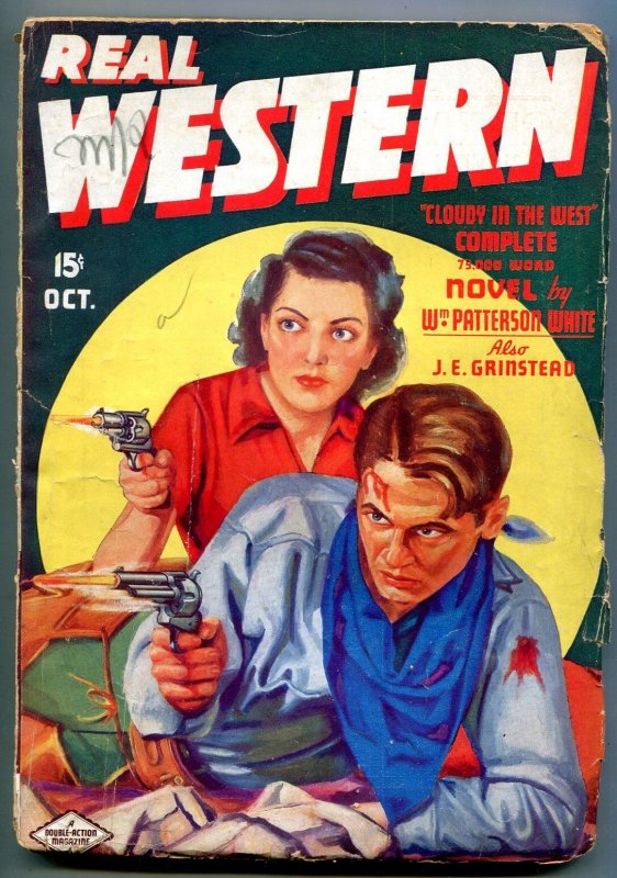 Pulp: Real Western Pulp October 1936- Great Cover- JE Grinstead- Alamo VG (1936), raw, ungraded comic book — front cover