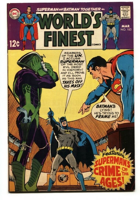 Worlds Finest #183 (DC Comics, 1968), raw, ungraded comic book — front cover
