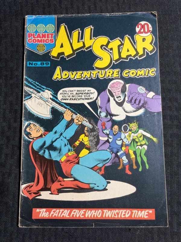 Vintage ALL Star Adventure Planet Australian Comic #89, raw comic book in VG 4.0 condition — front cover
