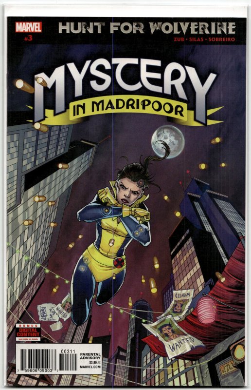 Hunt for Wolverine: Mystery in Madripoor #3 (Marvel Comics, 2018), raw, ungraded comic book — front cover