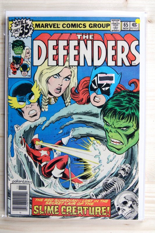 The Defenders #65 (Marvel Comics, 1978), raw comic book in VF- 7.5 condition — front cover
