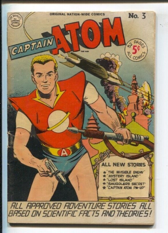 Captain Atom #3 (1951), raw, ungraded comic book — front cover