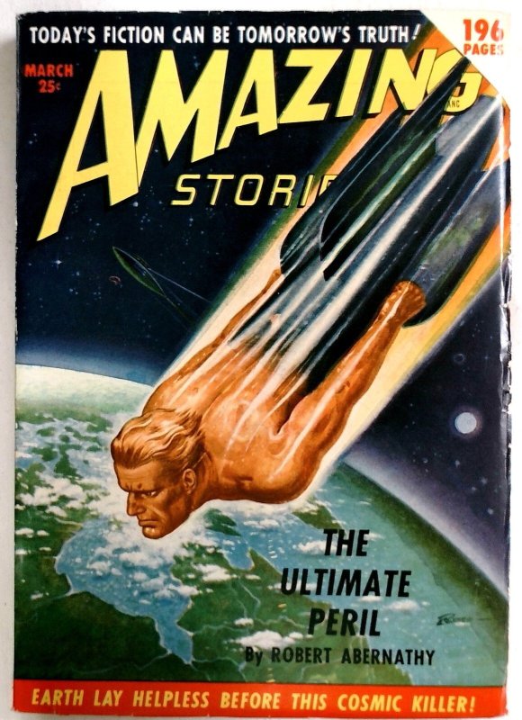 Amazing Stories March 1950 - Rocketman Pulp Cover by Robert Gibson Jones * Sci (1950), raw, ungraded comic book — front cover
